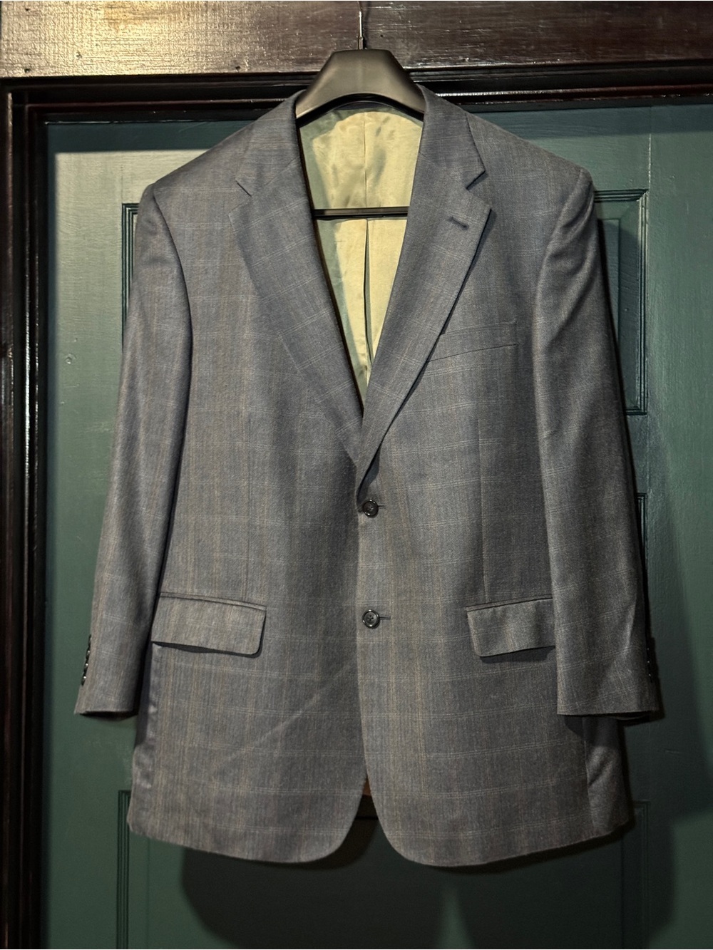 Vintage Gatsby Men's Silk Worsted Wool Blazer Sport Coat 2-Button 46R